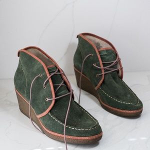 Olukai Wali Suede Platform Wedge Lace Up Ankle 11